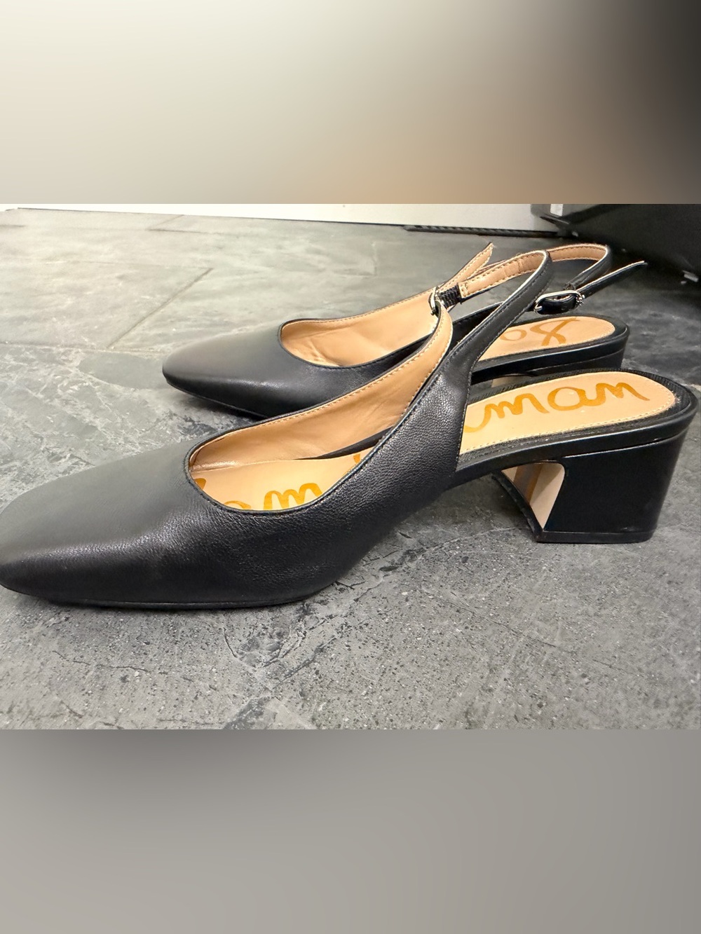 Sam Edelman Black Leather Slingback Mules